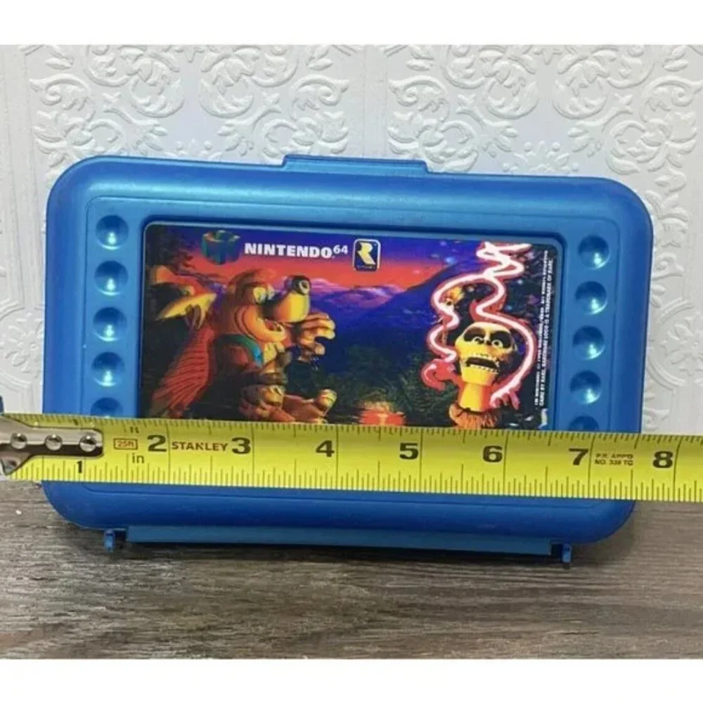 1998 Banjo-Kazooie 64 NINTENDO PENCIL CASE NEWELL RARE 3D HOLOGRAM RAREWARE Blue